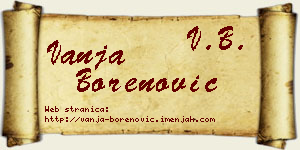 Vanja Borenović vizit kartica